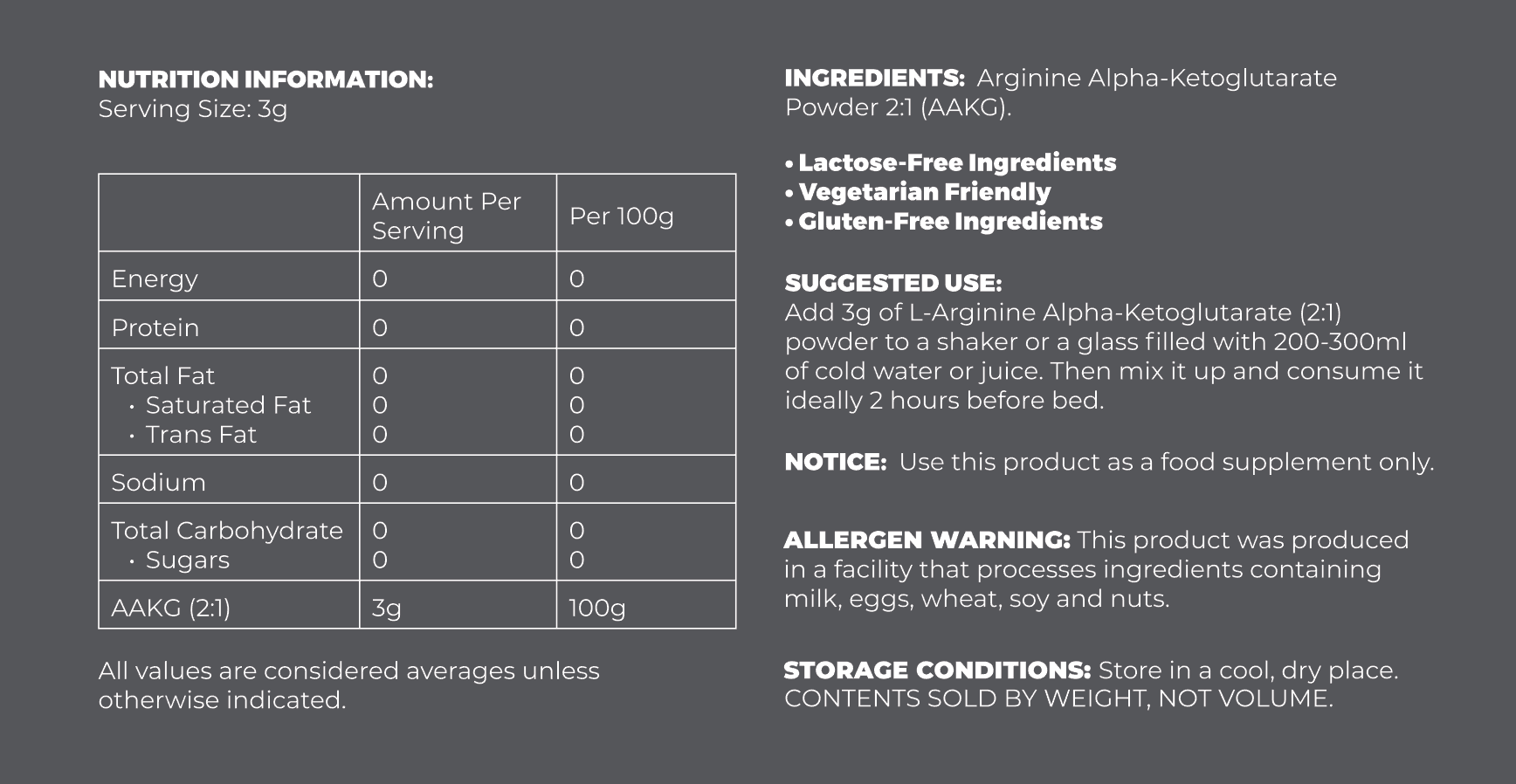 L-Arginine Alpha-Ketoglutarate 2:1 (AAKG)