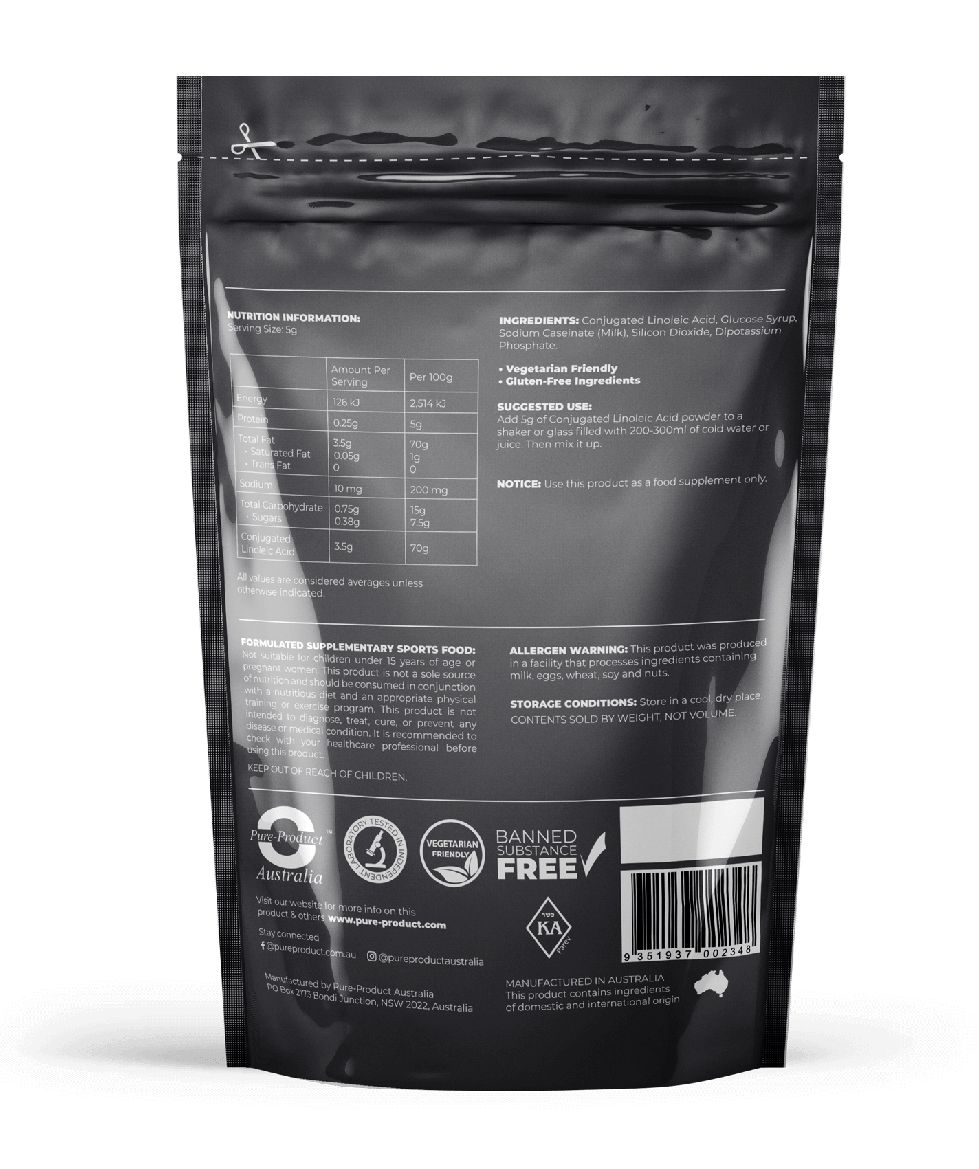 Conjugated Linoleic Acid Powder (CLA), Discover Pure Product Australia&