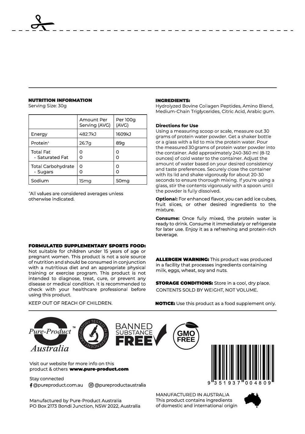 Clear Protein Powder