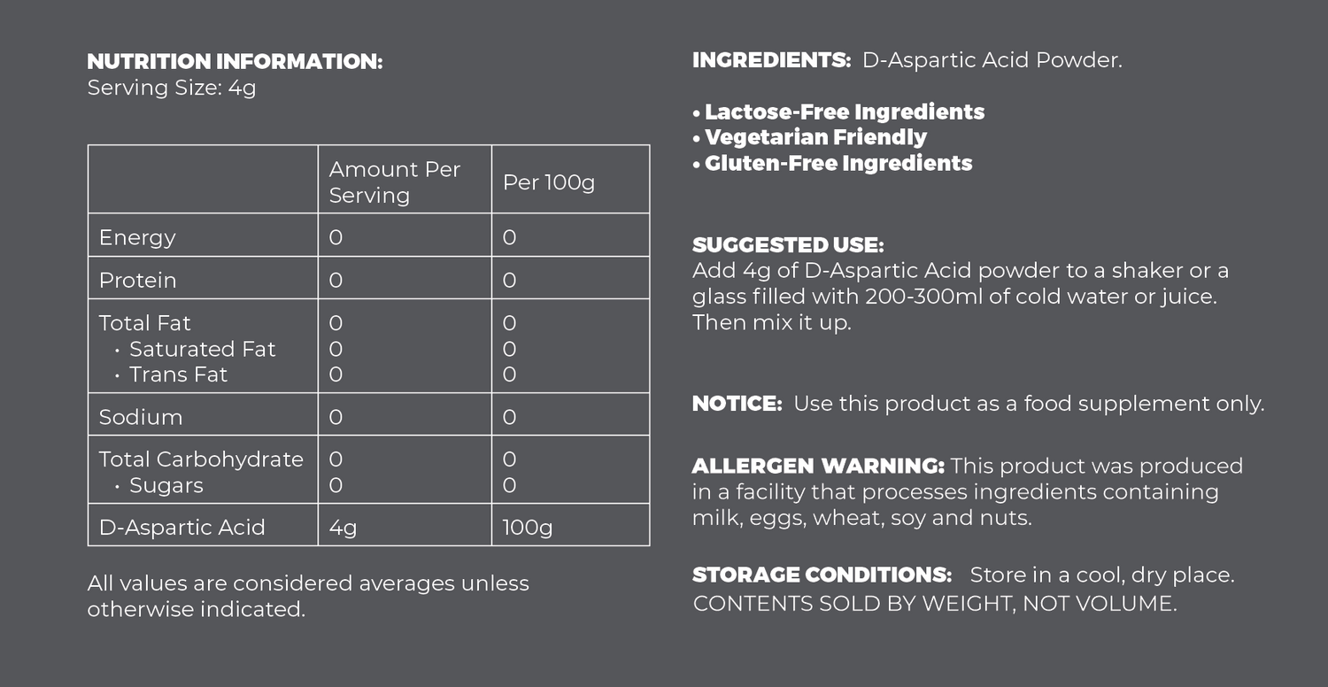 D-Aspartic Acid (D-AA) Powder