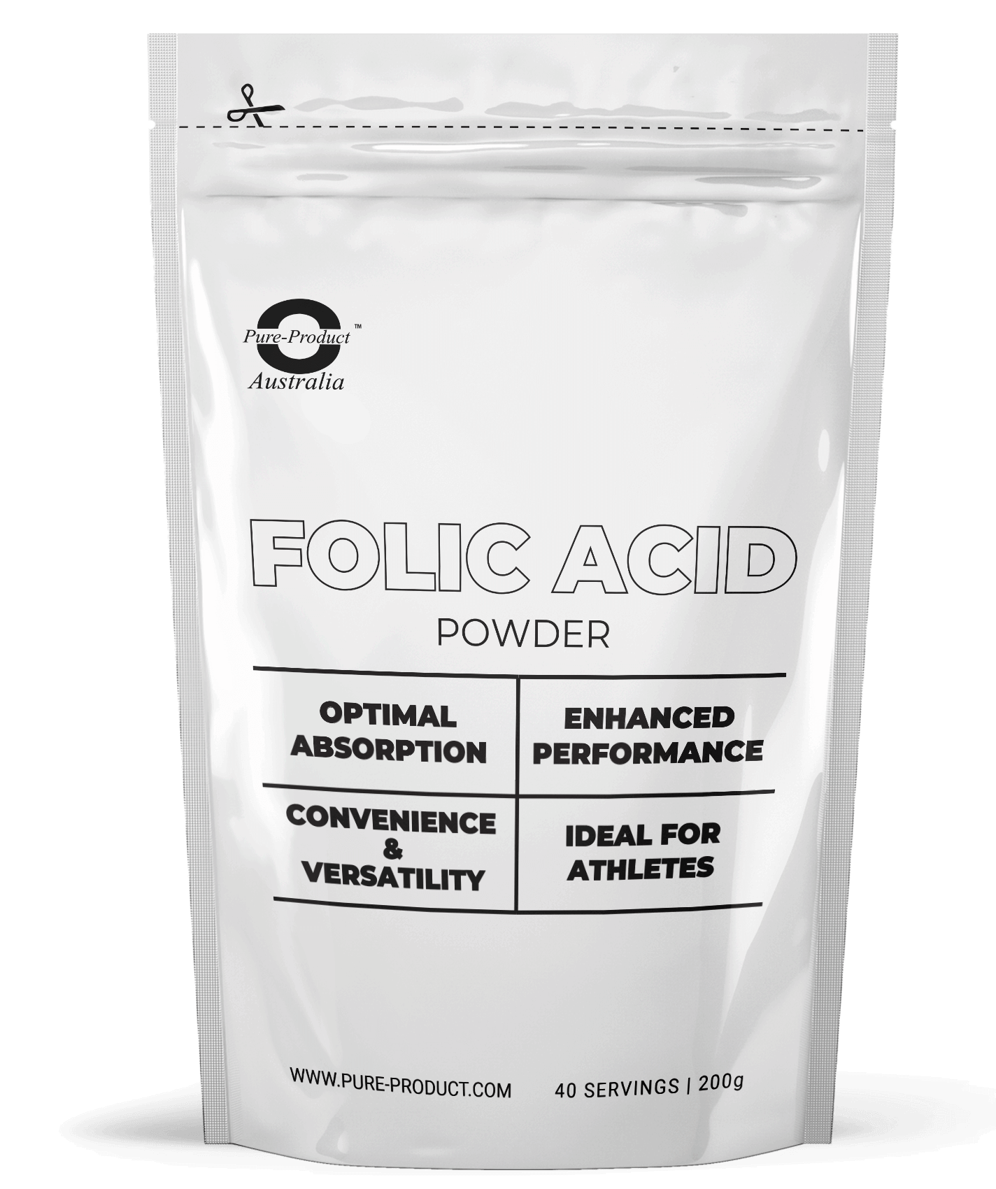 FOLIC ACID (Vitamin B9) Powder - 800mcg Pure Product Australia, Pro Athletes? We Developed This Folic Acid Powder (Vitamin B9) - Supercharged for YOU! Dominate your training and shatter personal bests with the weapon of choice for serious athletes: Folic
