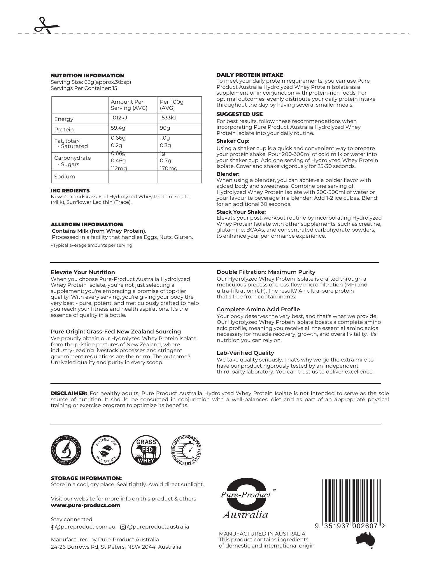 Hydrolyzed Whey Protein Isolate (HWPI)