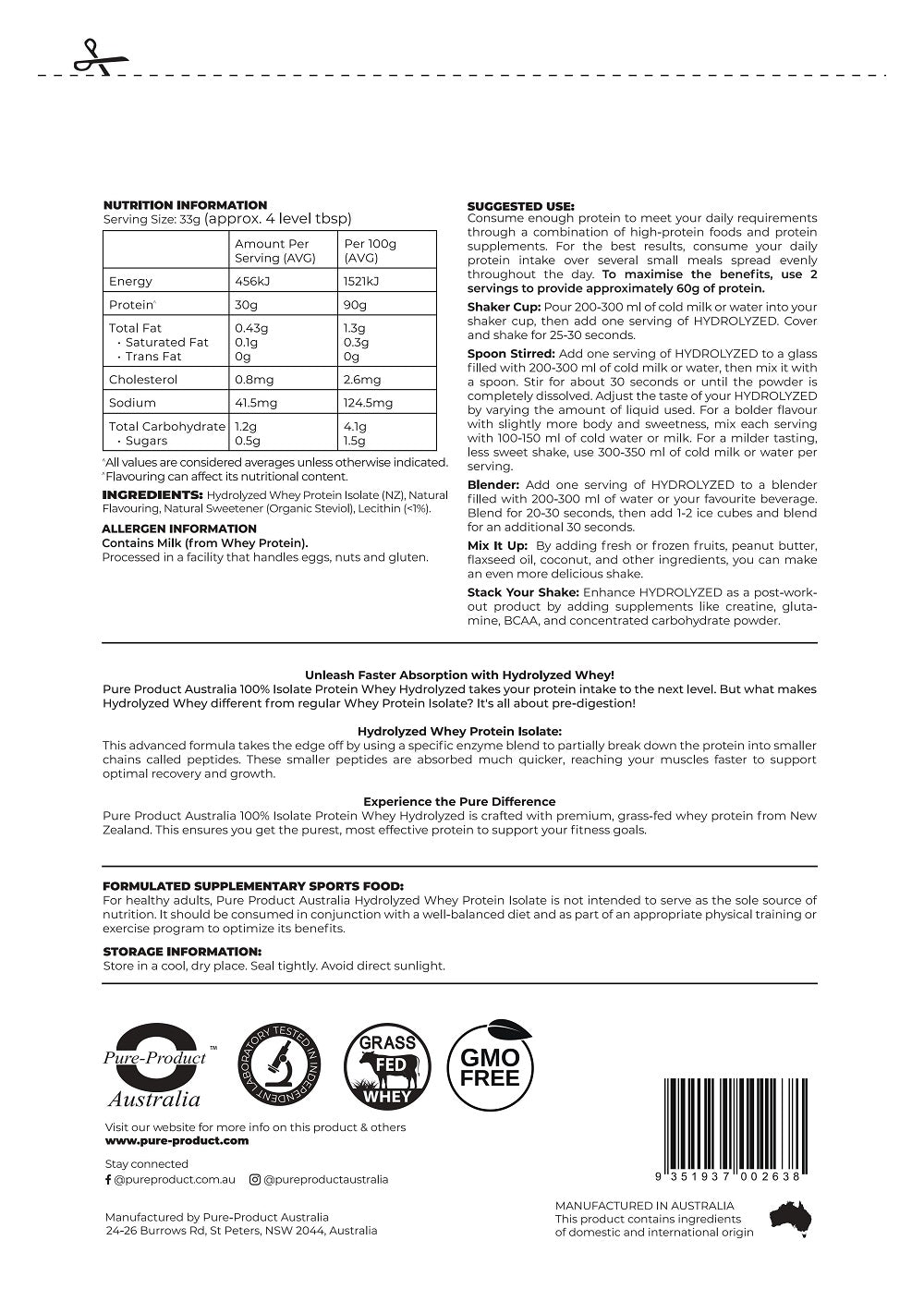 Hydrolyzed Whey Protein Isolate (HWPI)