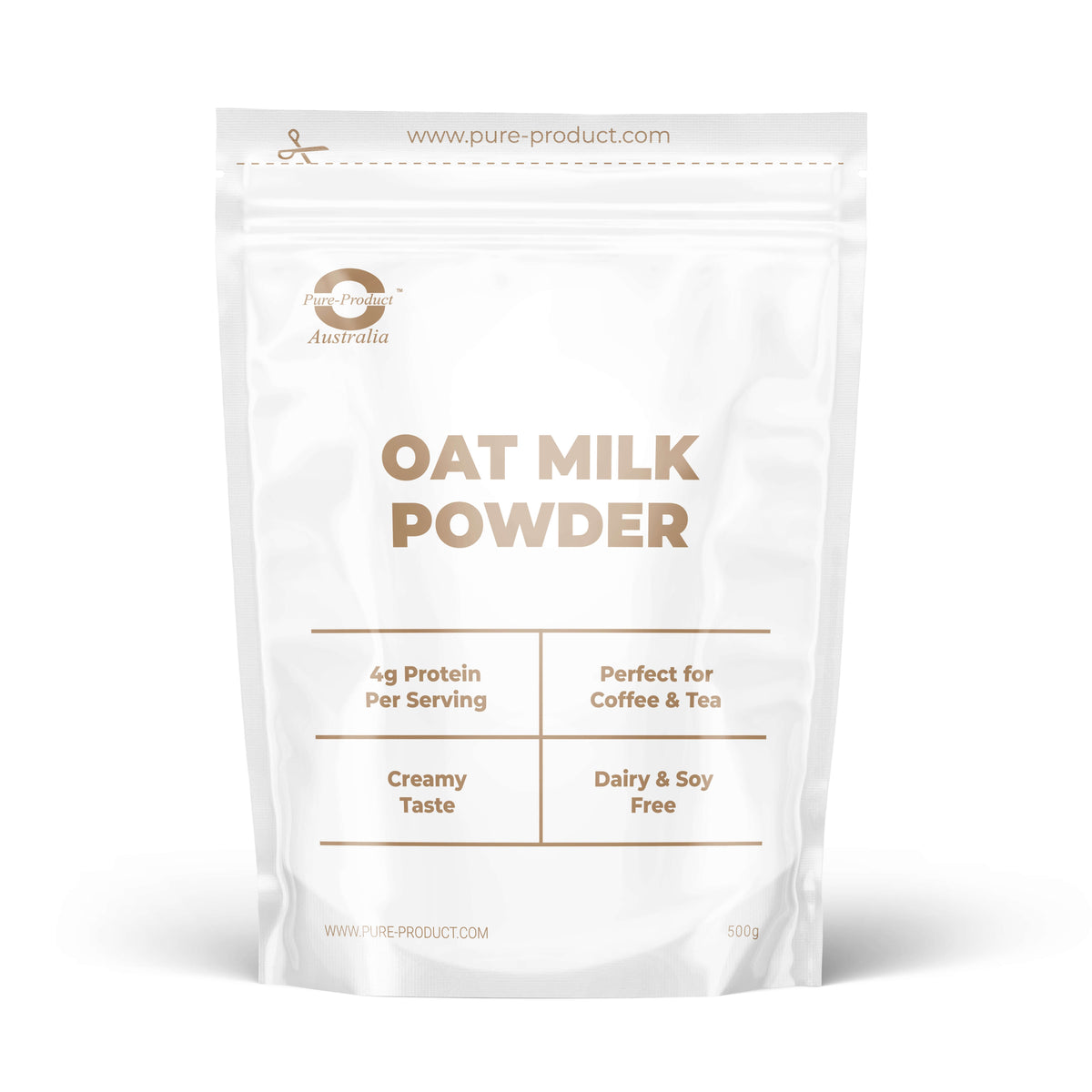 Oat Milk Powder Australia package showcasing creamy taste, protein per serving, and dairy-free features.