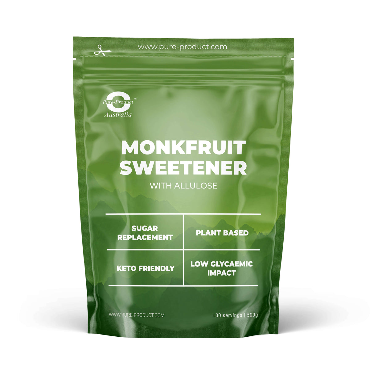 Monk Fruit Sweetener with Allulose, 100 servings, sugar replacement, plant-based, keto friendly