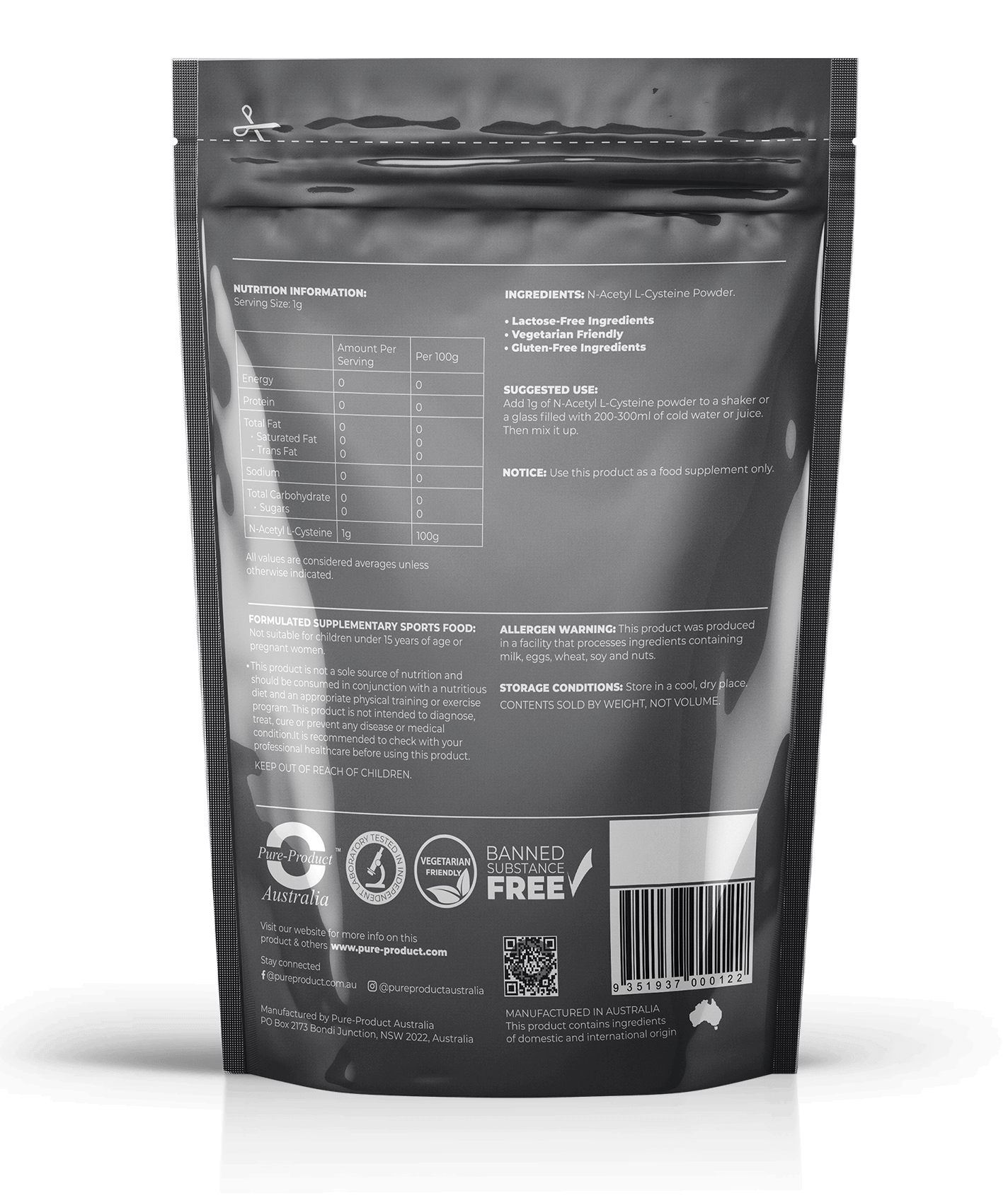 N-Acetyl L-Cysteine (NAC) supplement