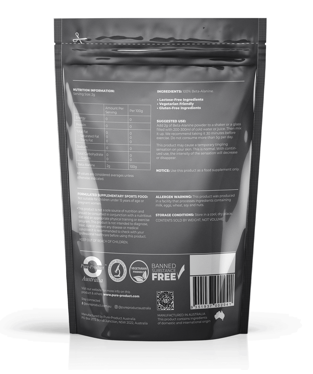 Beta Alanine, Beta-Alanine is a non-essential amino acid. It is naturally made by the body but also found in animal products. Beta Alanine&