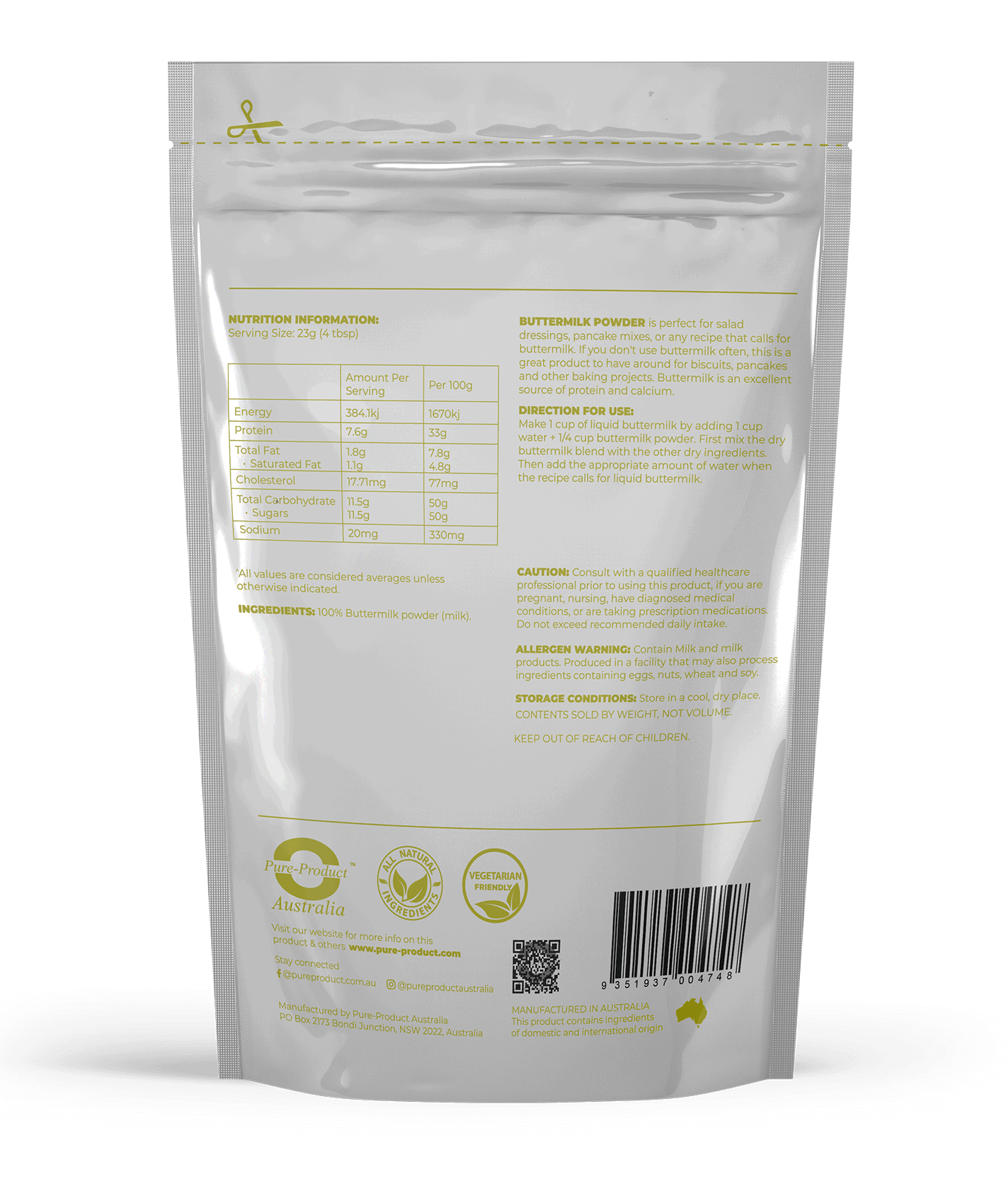 Buttermilk Powder Pure Product Australia, Experience the rich and creamy goodness of Pure Product Australia Buttermilk Powder. Our premium quality buttermilk powder adds a delightful touch to your recipes. Enhance your culinary creations with the authenti