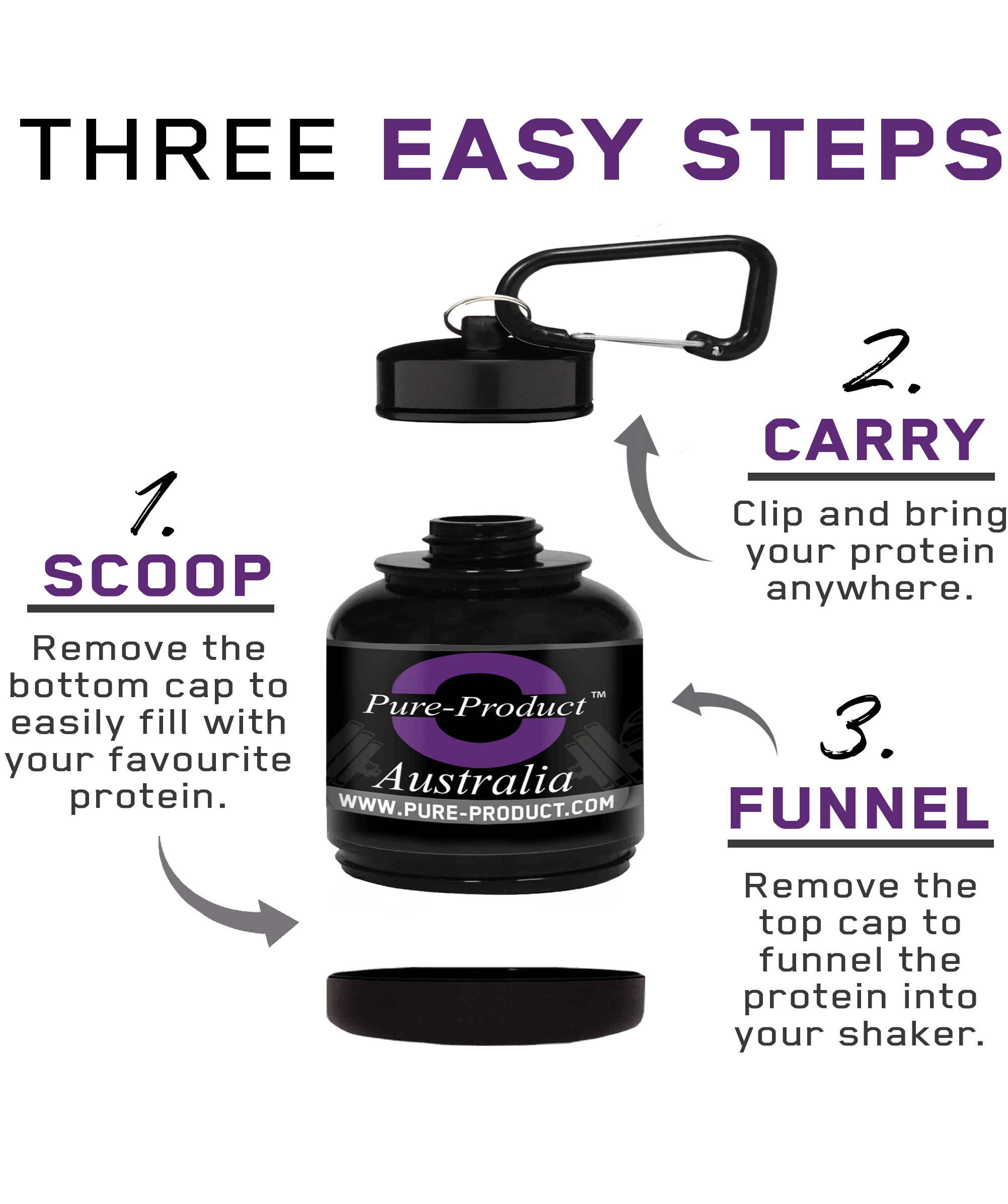 Protein Funnel Keychain Pure Product Australia Protein Funnel Keychain
