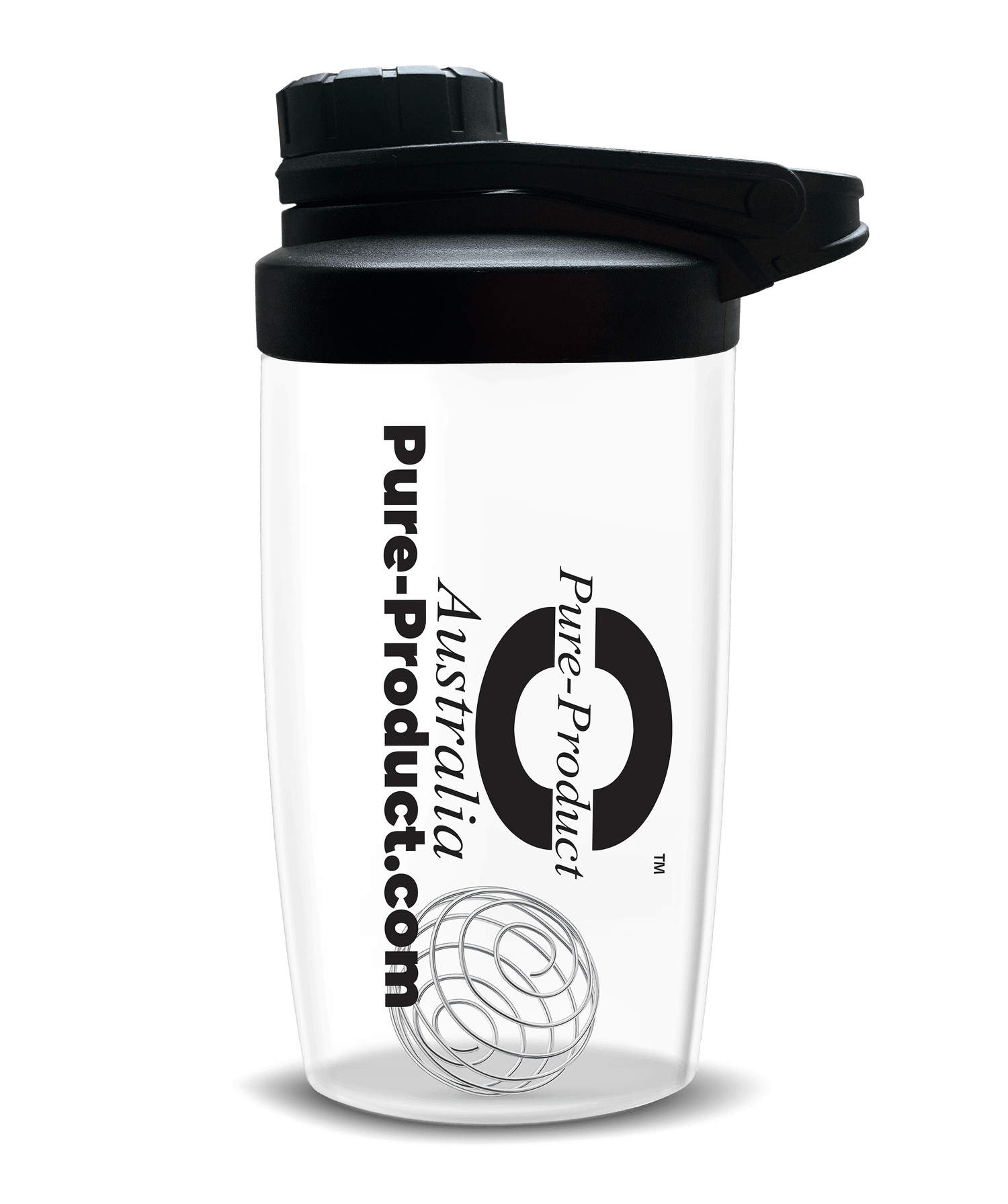 Professional 550ml glass shaker with wide mouth opening and clear sip spout from Pure-Product Australia