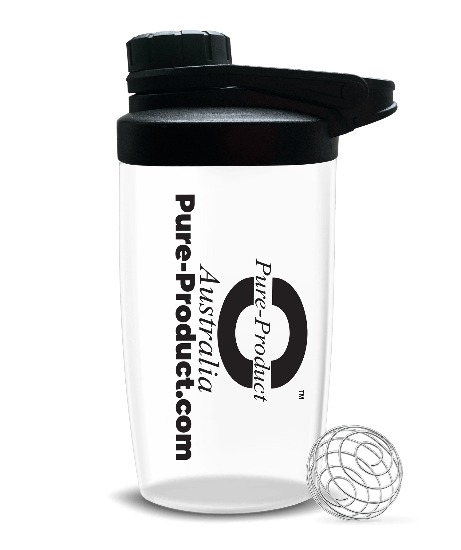 Professional 550ml glass shaker with wide mouth and clear sip spout for pure taste, by Pure-Product Australia