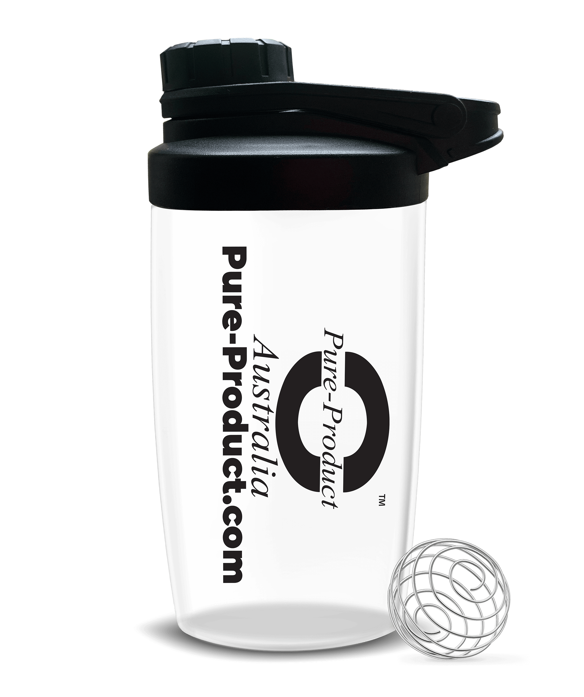 Professional 550ml glass shaker with wide mouth and clear sip spout for pure taste, by Pure-Product Australia