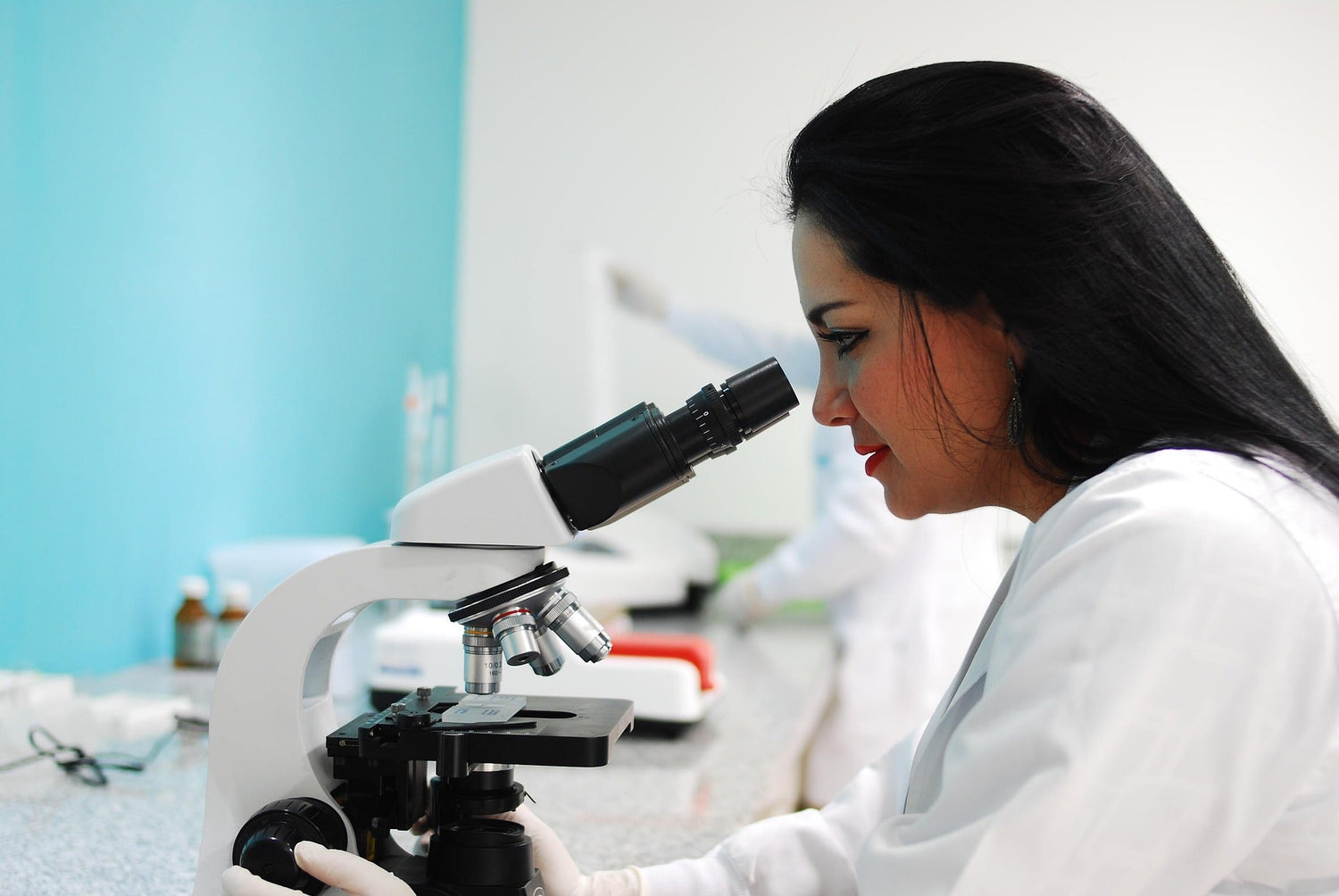 A microscope in a laboratory setting, representing Pure Product Australia's protein lab testing.