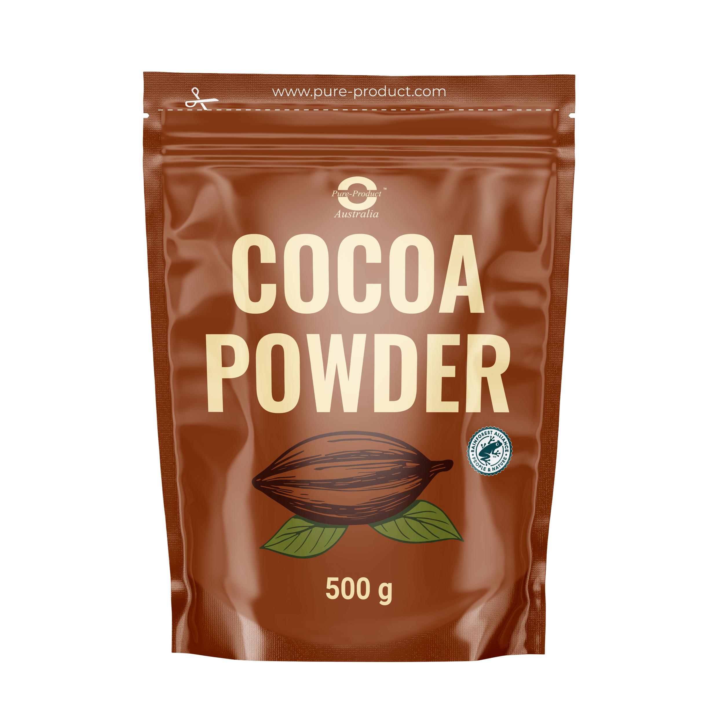 Unsweetened cocoa powder pouch - Pure Product Australia