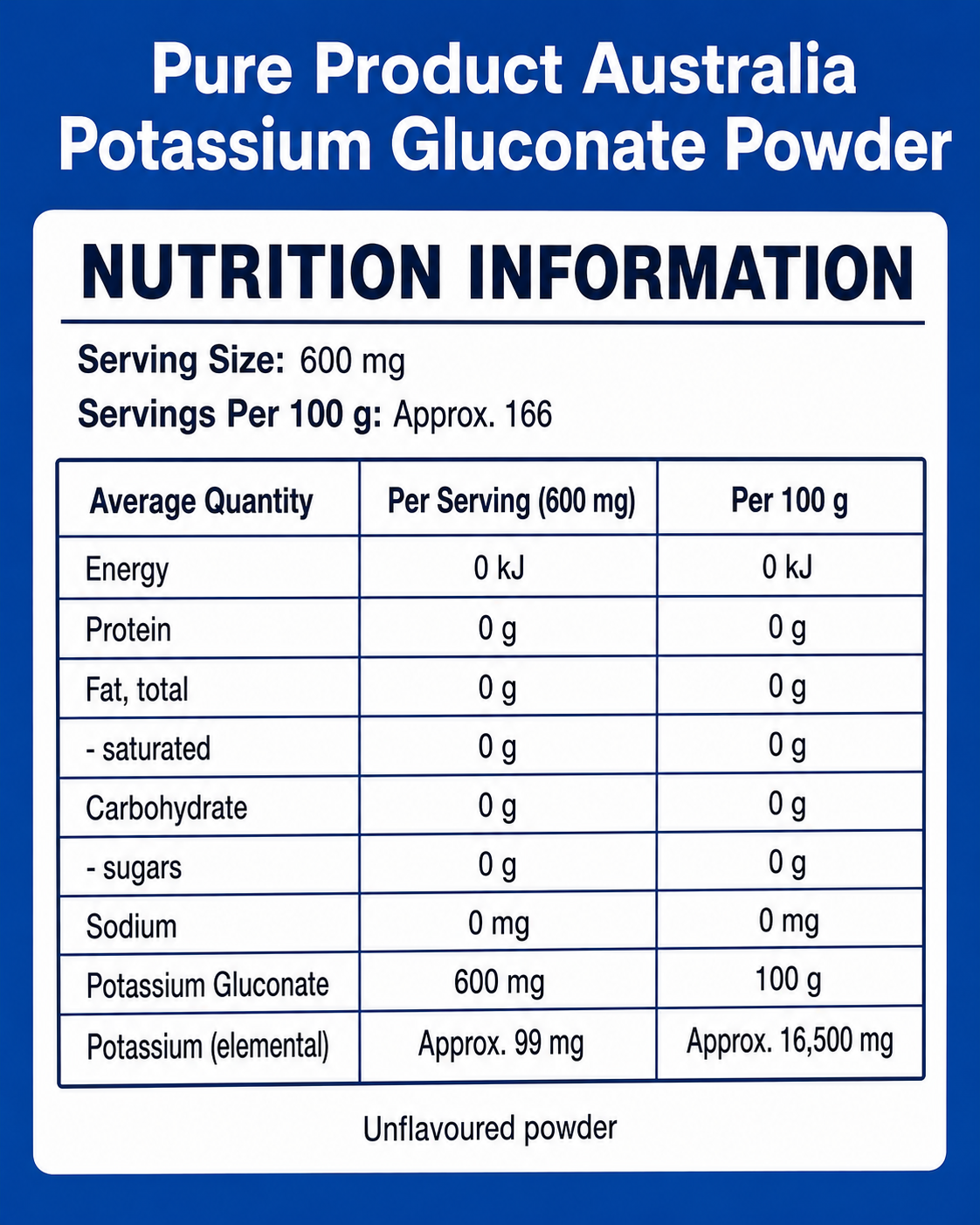 Potassium gluconate powder