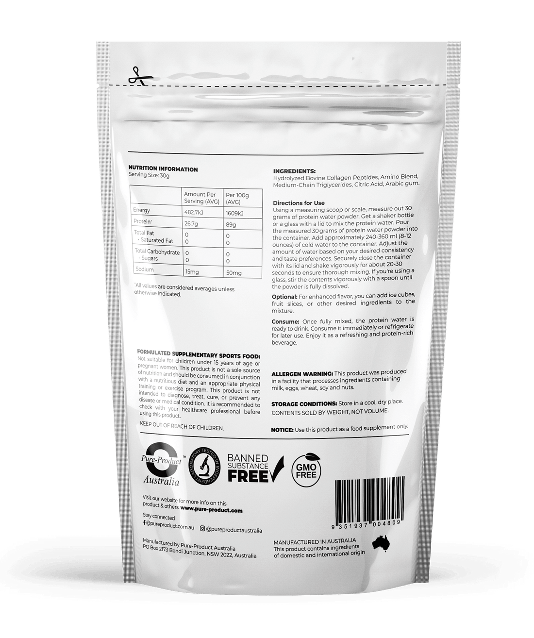 Clear Protein Powder Pure Product Australia, Energize with our refreshing Clear Protein Water. Packed with goodness, it&