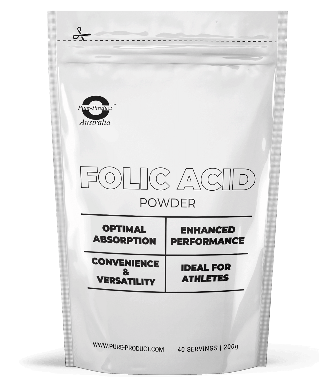 FOLIC ACID (Vitamin B9) Powder - 800mcg Pure Product Australia, Pro Athletes? We Developed This Folic Acid Powder (Vitamin B9) - Supercharged for YOU! Dominate your training and shatter personal bests with the weapon of choice for serious athletes: Folic