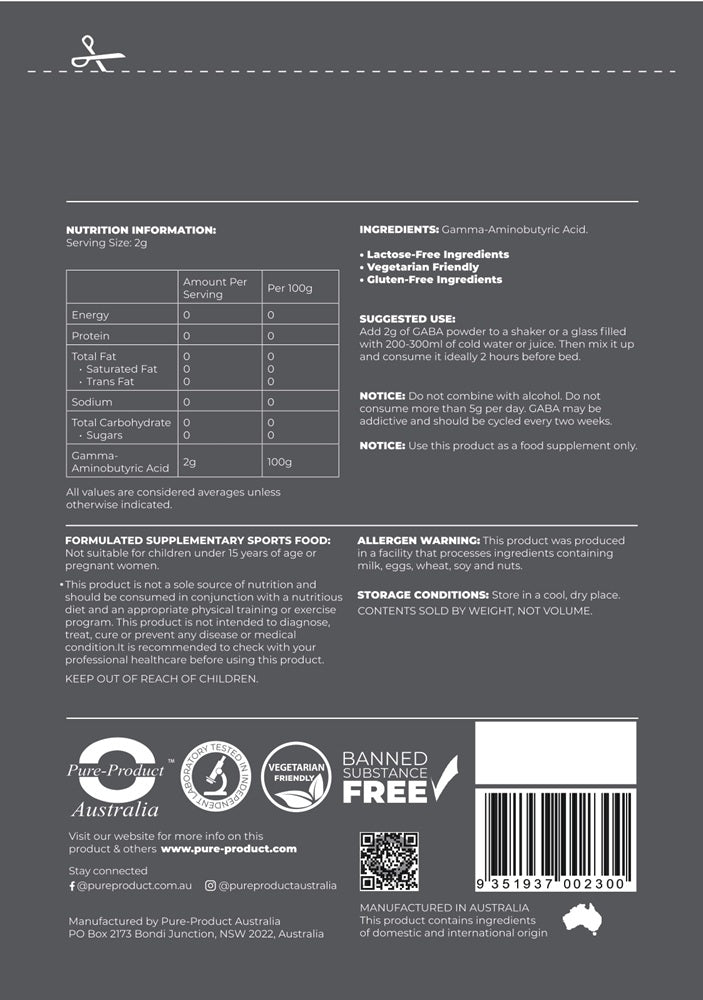 GABA powder Pure Product Australia