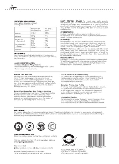 Hydrolyzed Whey Protein Isolate (HWPI)