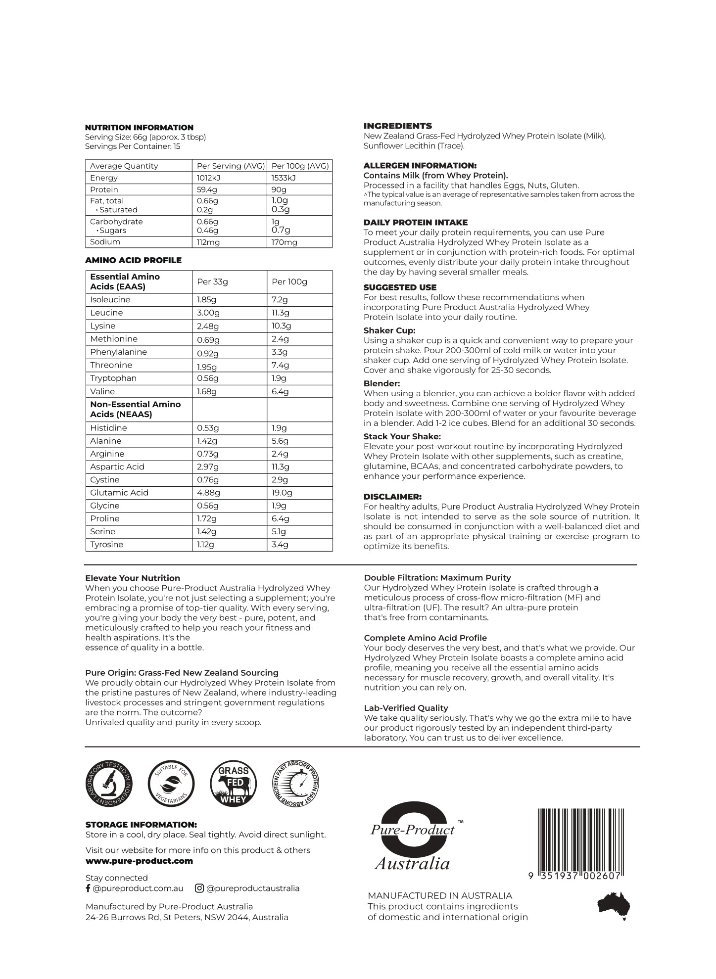 Hydrolyzed Whey Protein Isolate (HWPI)