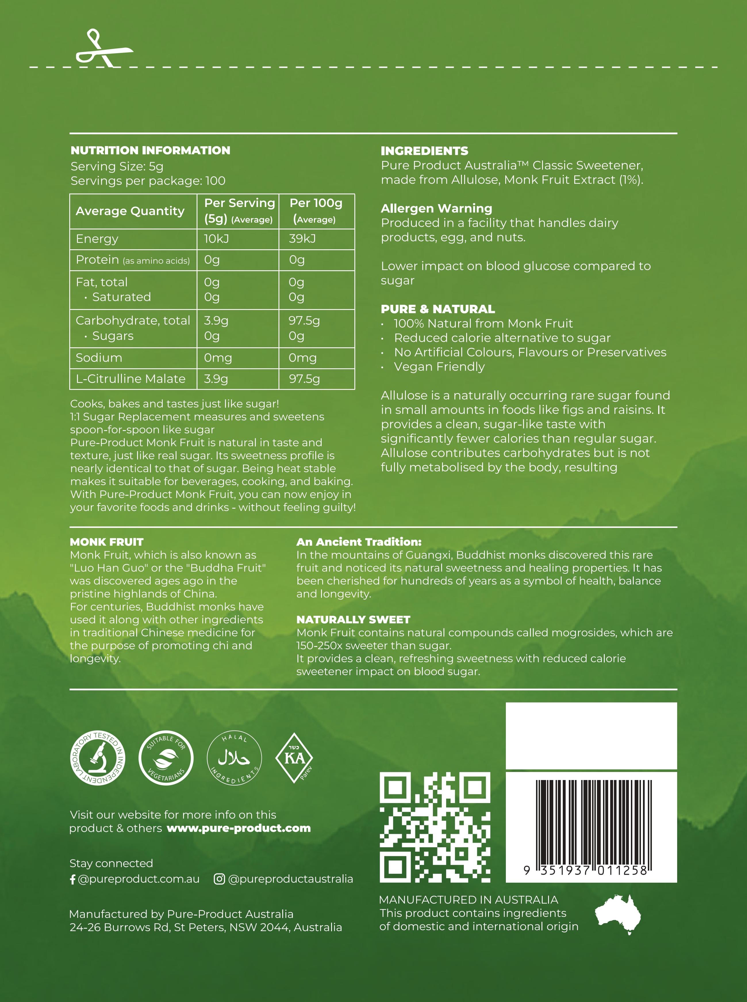 Monkfruit Sweetener Replaces White Sugar