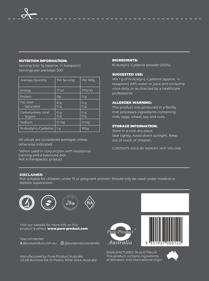 N Acetyl Cysteine Powder | NAC Supplement | AU 25kg BULK