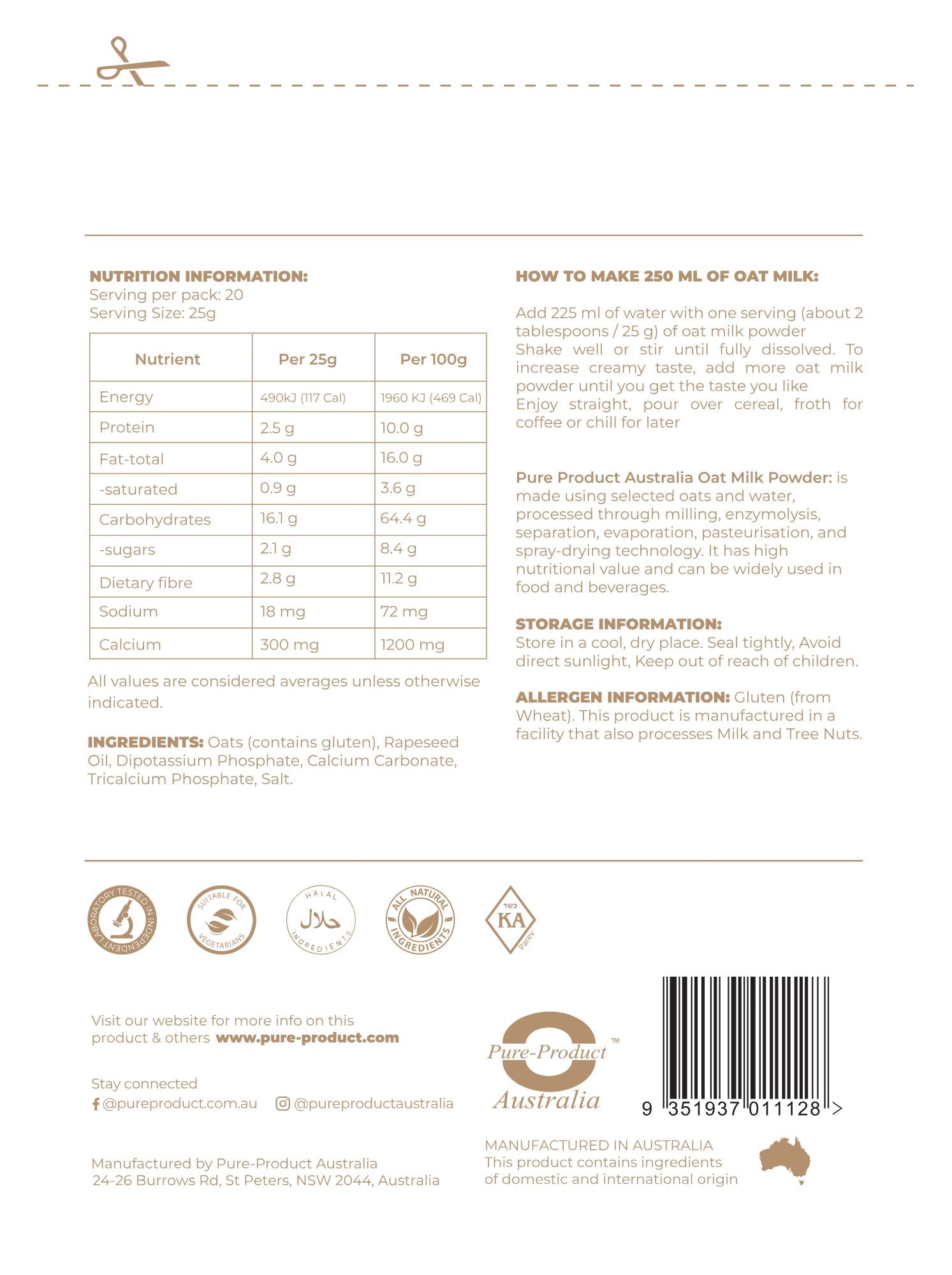 Oat Milk Plant Powder