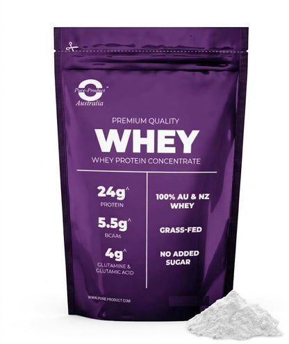 Pure Product Australia Unflavoured Whey Protein Concentrate (WPC only), grass-fed, made in Australia