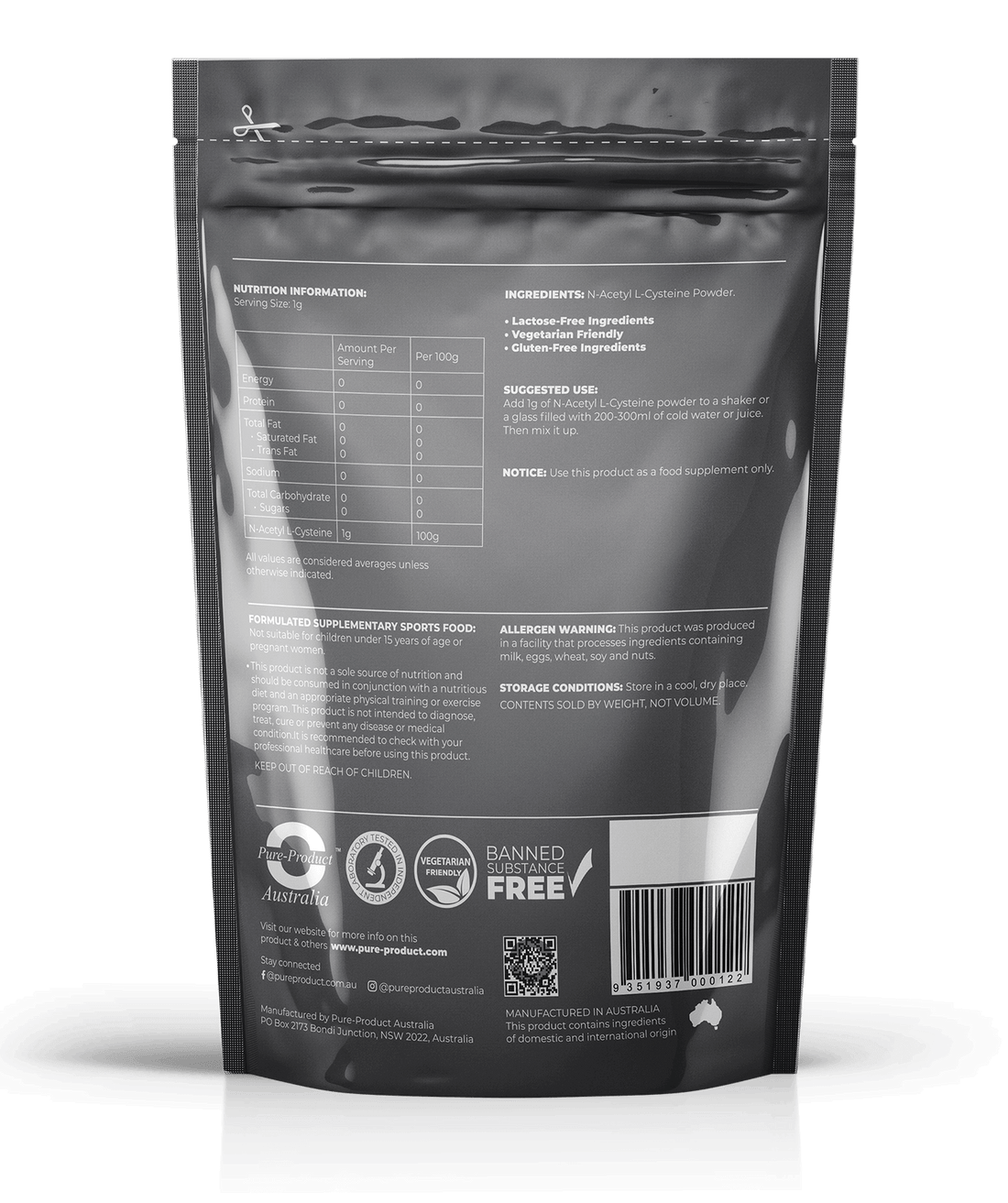 N-Acetyl L-Cysteine (NAC) supplement