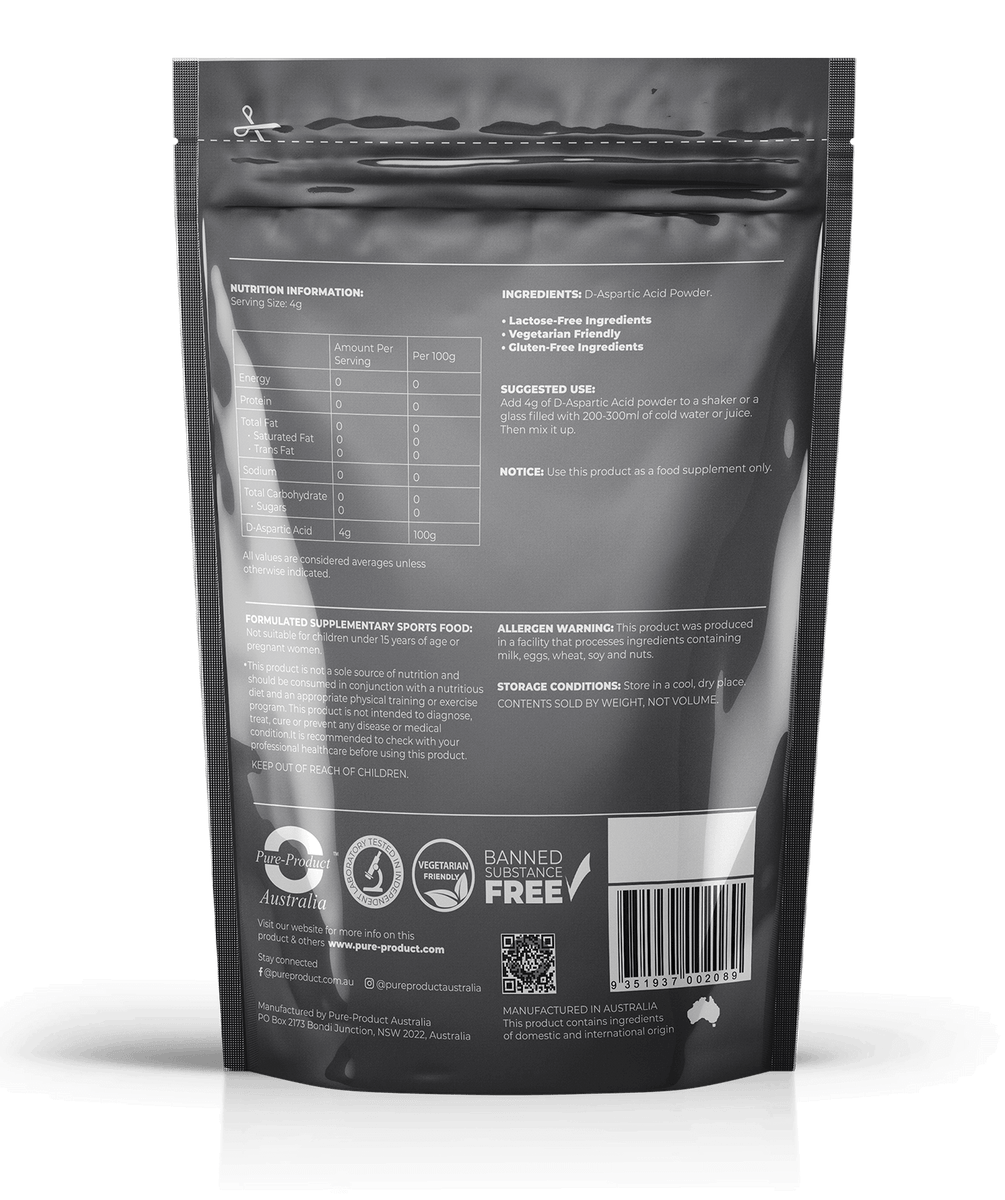 D-Aspartic Acid (D-AA) Powder– Pure Product Australia