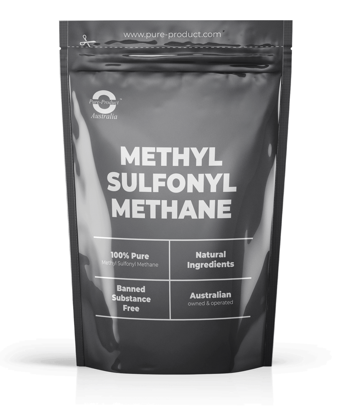 Methyl Sulfonyl Methane MSM supplement pure organic sulfur compound with natural ingredients, banned substance free.